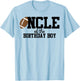 Uncle of the Birthday Boy Football Lover First Birthday T-Shirt - T-Shirt | Light Blue