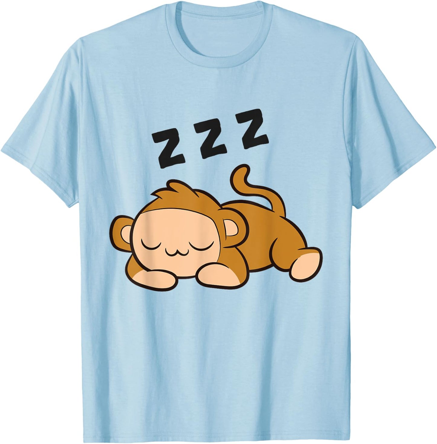 Sleeping Monkey Ape Monkey Pajama Cute Monkey T-Shirt - T-Shirt | Light Blue