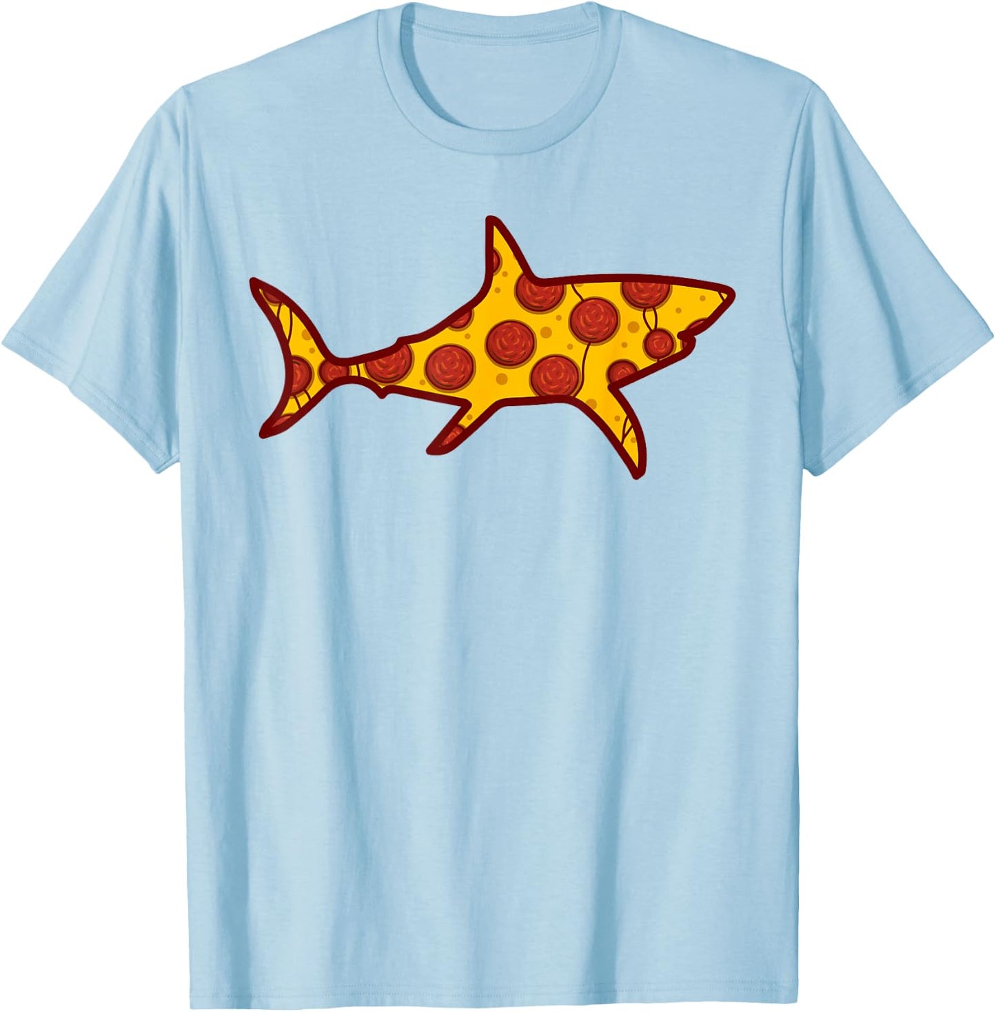 Funny Pizza Shark Pizza Shark Piece T-Shirt - T-Shirt | Light Blue