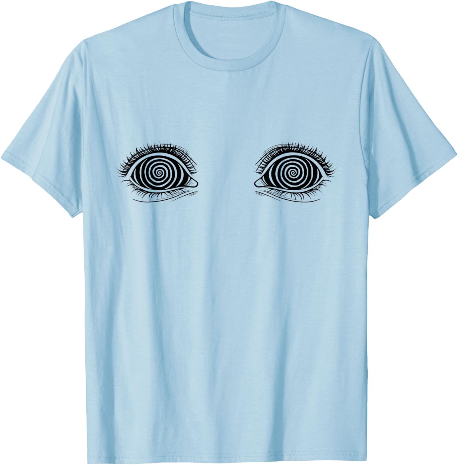 Hypno Esoteric Hypnotic Cool Line Art Eyes Design T-Shirt - T-Shirt | Light Blue