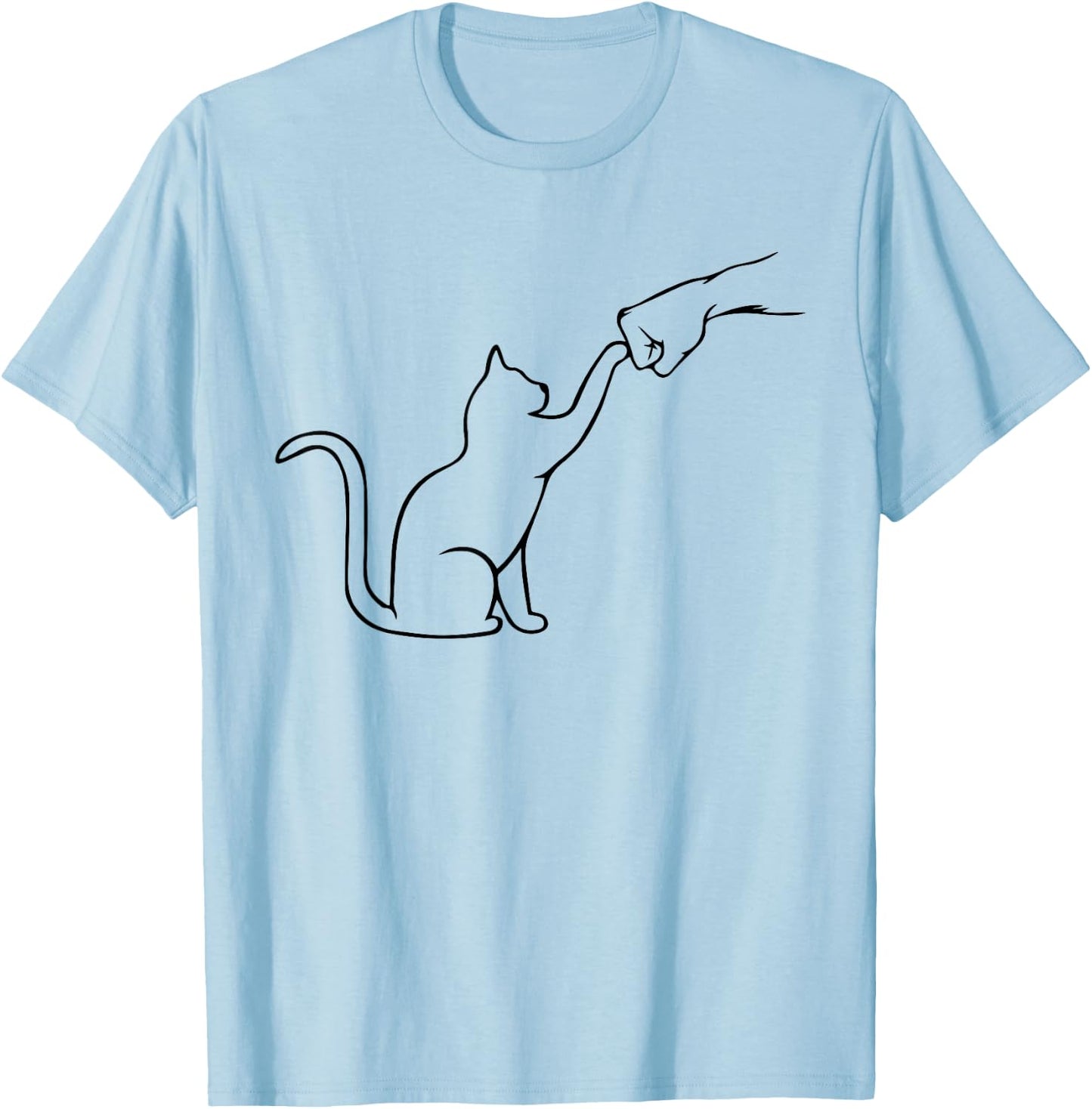 Cute Pet I Love My Cat Best Friend Fist Bump Cat Lovers Small T-Shirt - T-Shirt | Light Blue