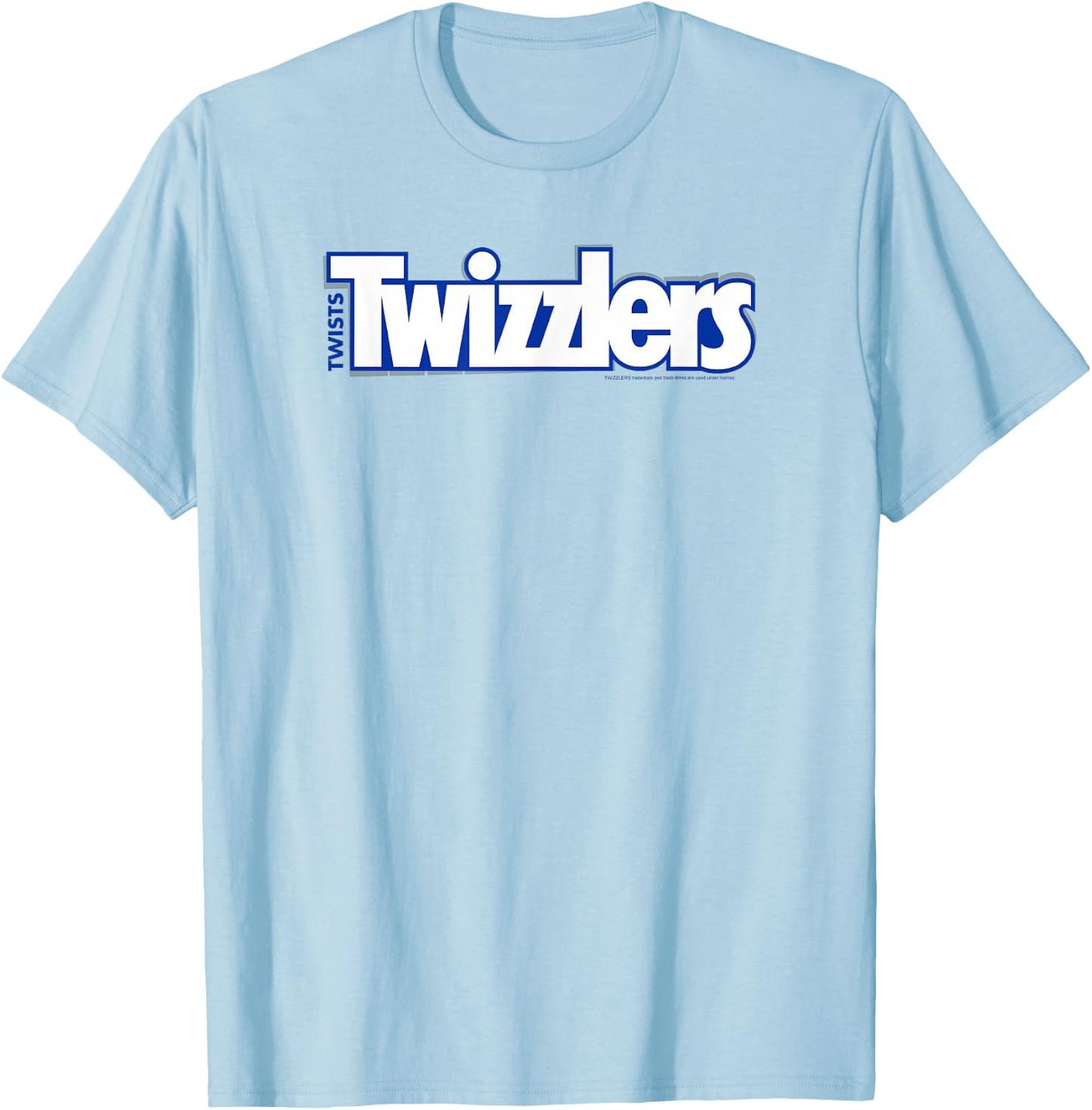 Twizzlers Twists Classic White & Blue Logo Distressed T-Shirt - T-Shirt | Light Blue