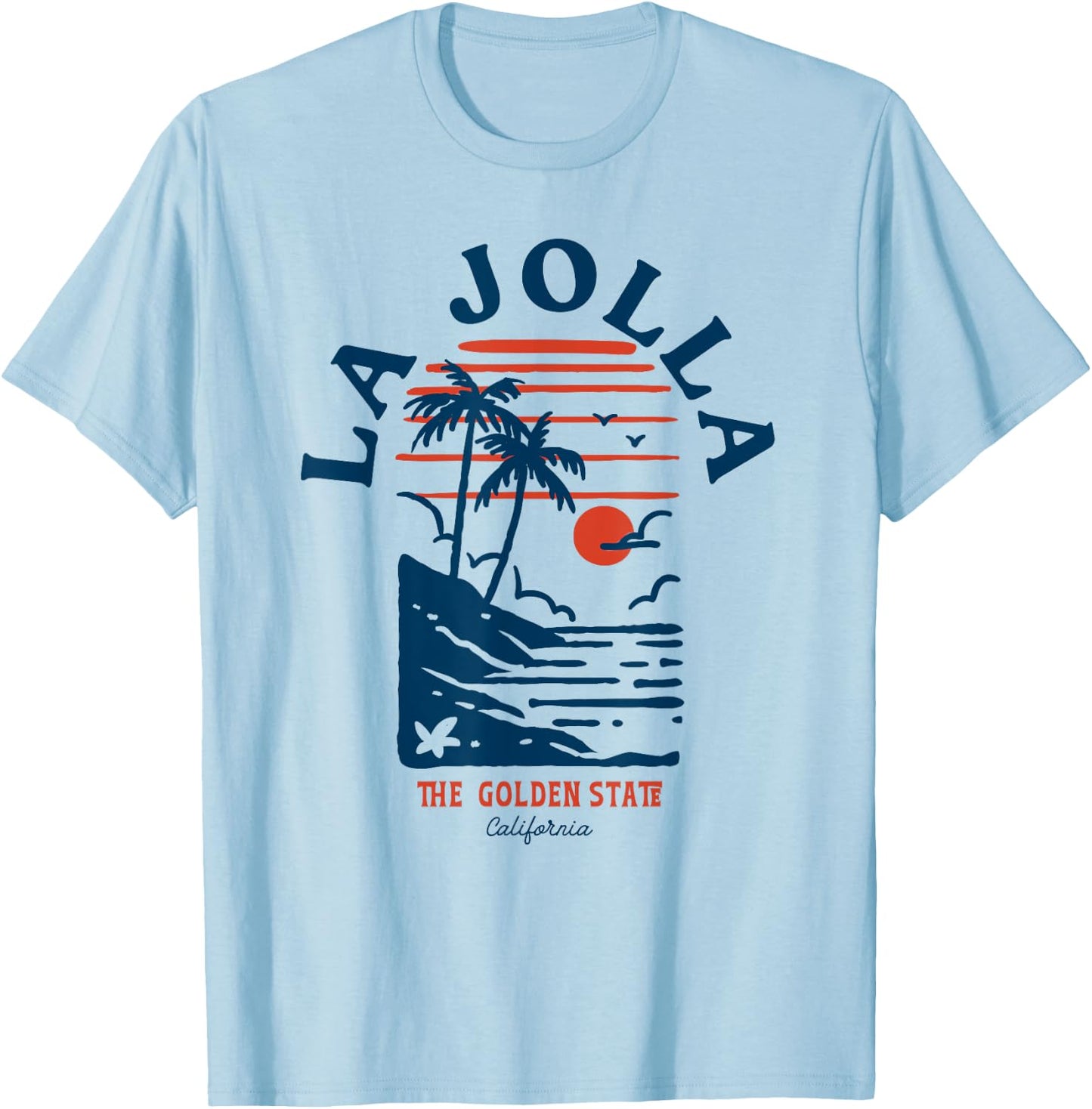 La Jolla California Retro Surfer Vintage Beach Men Women T-Shirt - T-Shirt | Light Blue