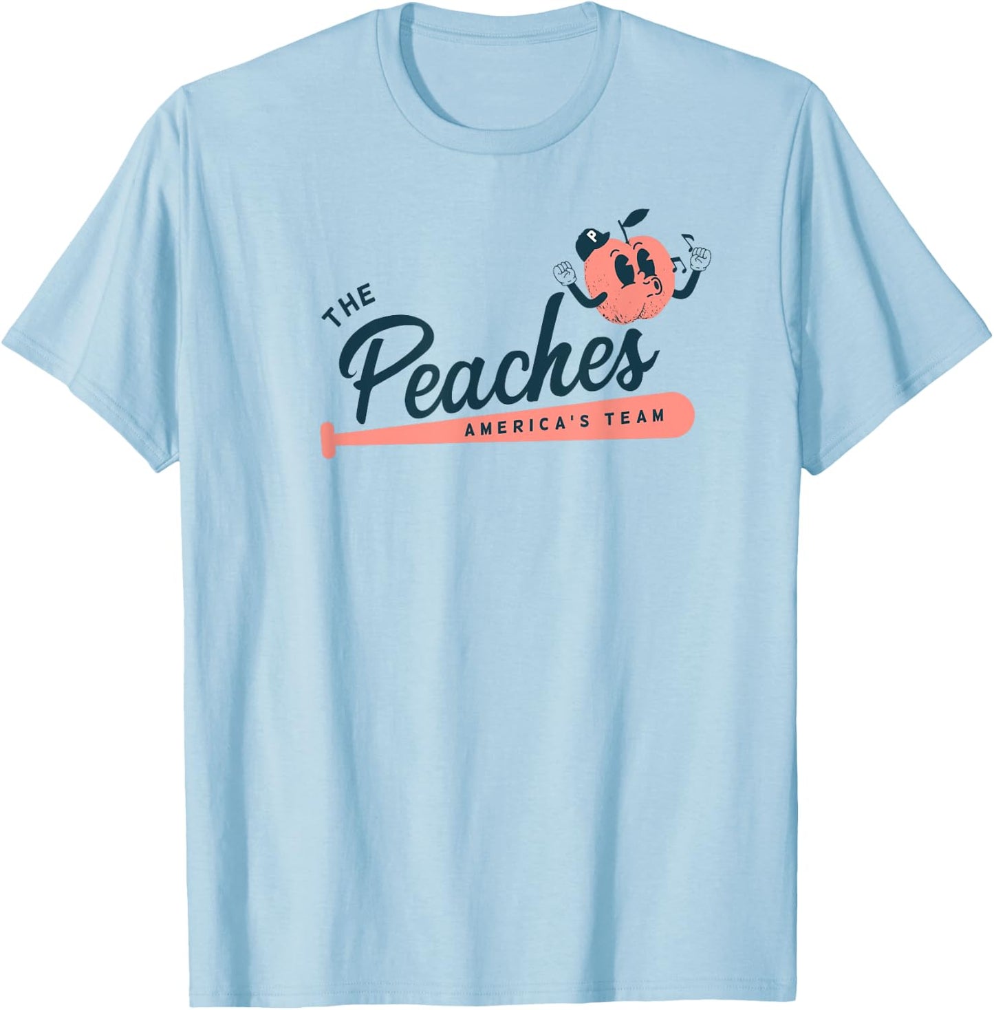 The Peaches - Softball and Baseball Custom Jersey T-Shirt - T-Shirt | Light Blue