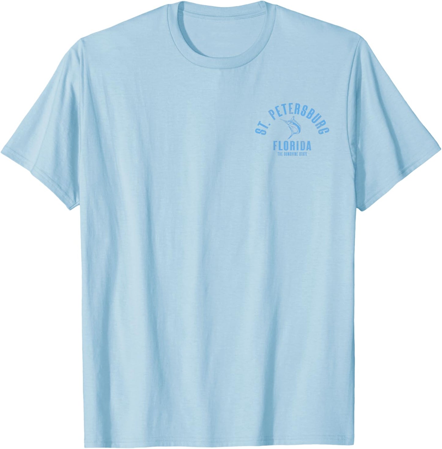 St. Petersburg Florida FL Retro Vintage Beach Front & Back Men Women T-Shirt - T-Shirt | Light Blue