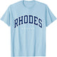 Rhodes Greece Varsity Style Navy Text T-Shirt - T-Shirt | Light Blue