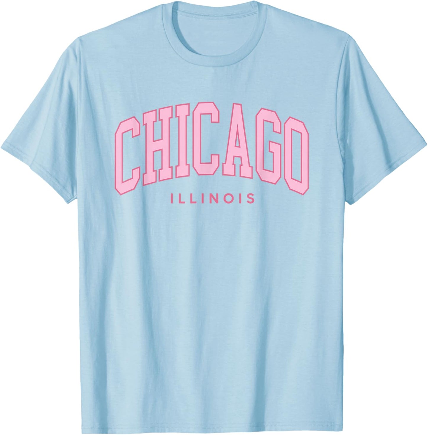 Vintage Chicago Pink Retro Preppy Throwback Girls T-Shirt - T-Shirt | Light Blue