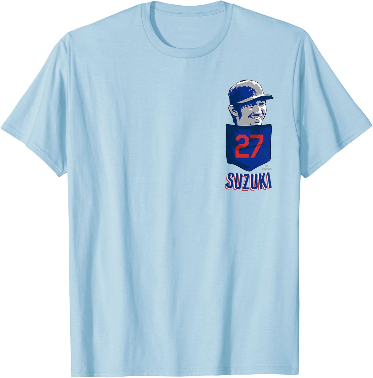 Seiya Suzuki Chicago Baseball Pocket MLBPA T-Shirt - T-Shirt | Light Blue