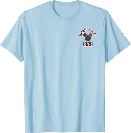 Disney Mickey and Friends Mickey Mouse 1928 Front & Back T-Shirt - T-Shirt | Light Blue