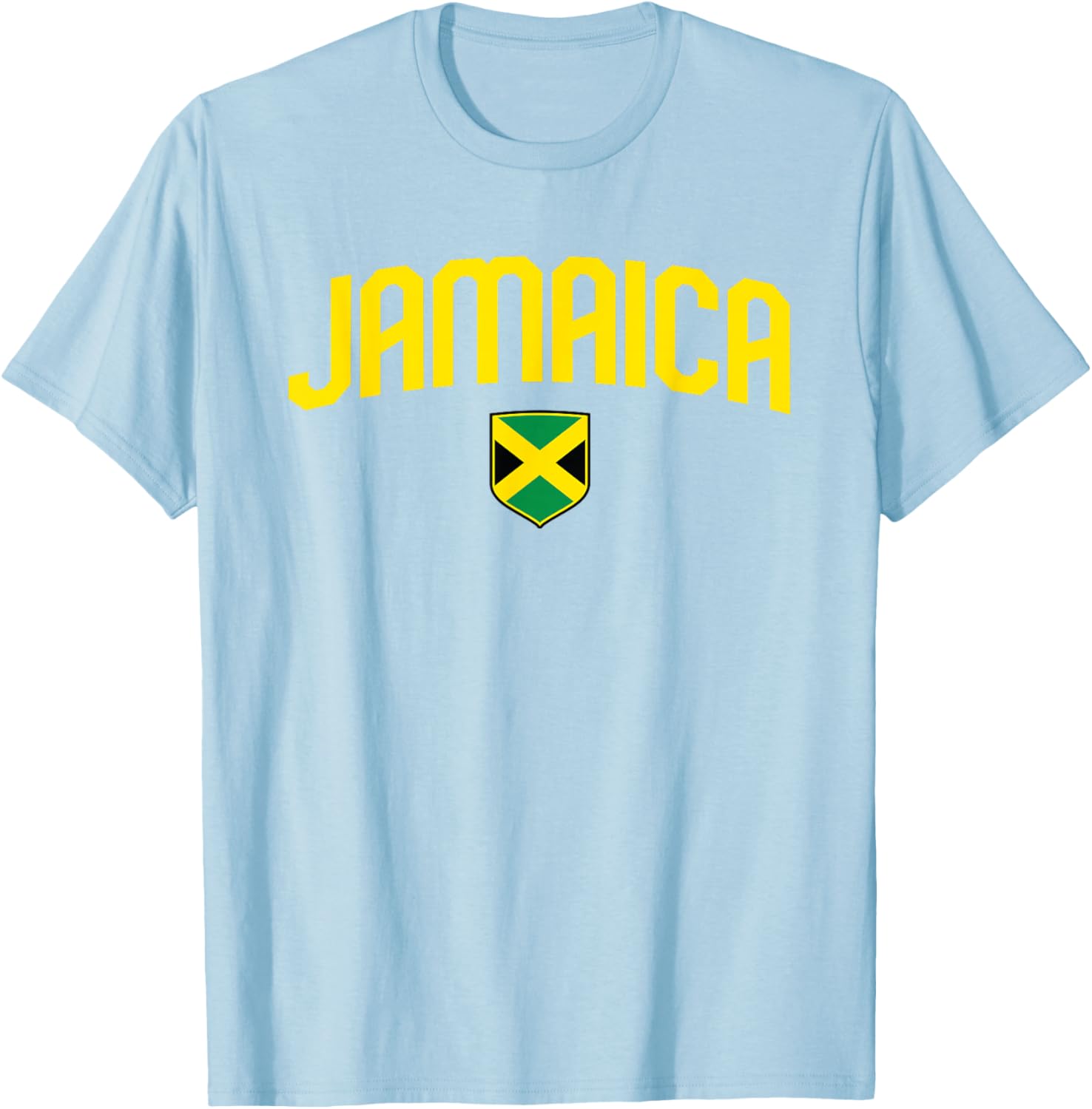 Jamaica Flag Jamaican Vintage Athletic Throwback Souvenir T-Shirt - T-Shirt | Light Blue
