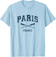 Paris France Vintage Nautical Paddles Sports Oars T-Shirt - T-Shirt | Light Blue