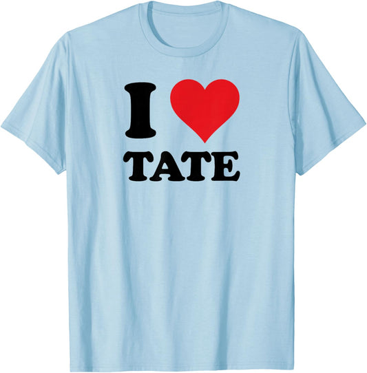 I Heart Tate First Name I Love Personalized Stuff T-Shirt - T-Shirt | Light Blue