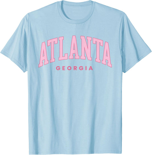 Retro Atlanta Georgia Vintage Preppy Throwback Girls Kid T-Shirt - T-Shirt | Light Blue