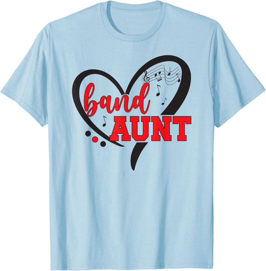 Marching Band Aunt Heart Marching Band Auntie T-Shirt - T-Shirt | Light Blue