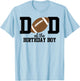 Dad of the Birthday Boy Football Lover First Birthday Party T-Shirt - T-Shirt | Light Blue