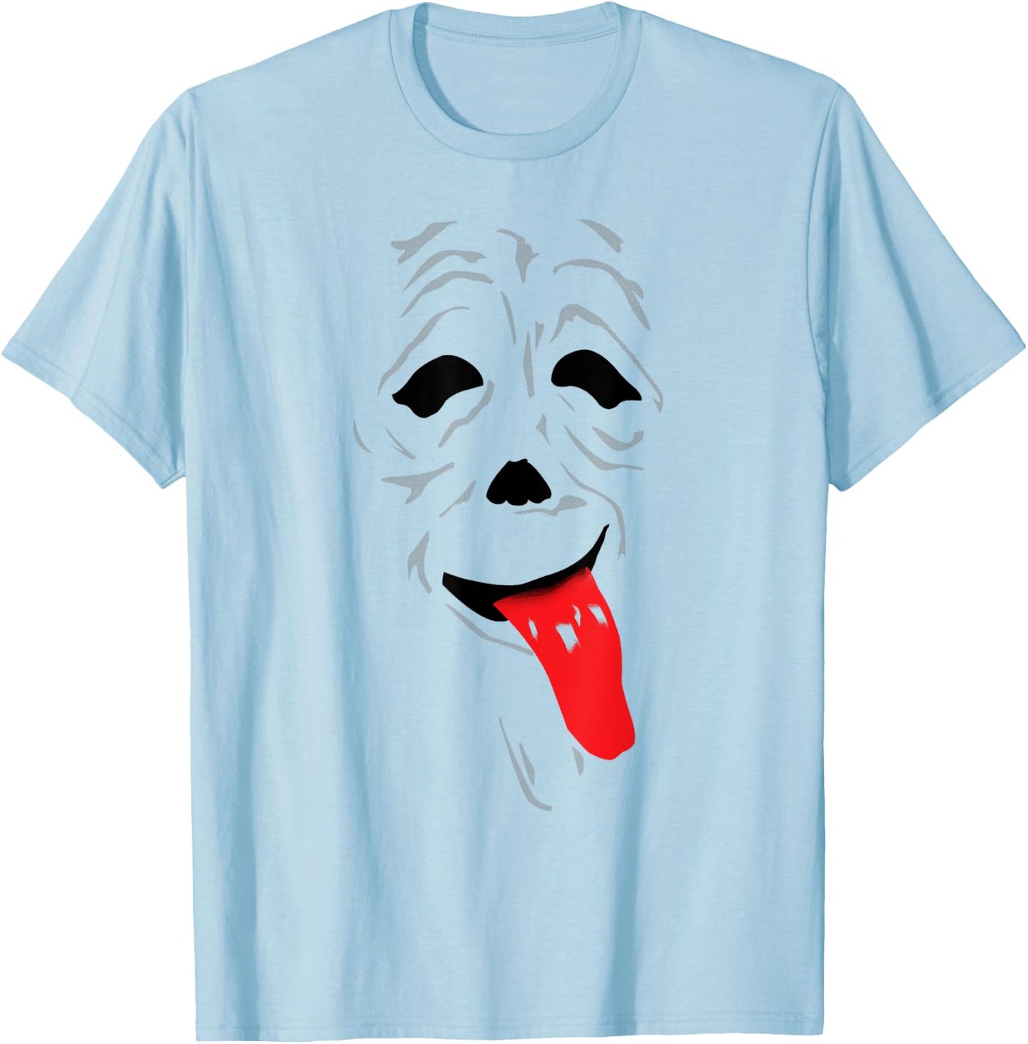Funny & Scary Ghost - Wassup face Stoner Horror Movie Comedy T-Shirt - T-Shirt | Light Blue