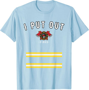 Halloween Costume Funny Firefighter I Put Out Fires Firemen T-Shirt - T-Shirt | Light Blue