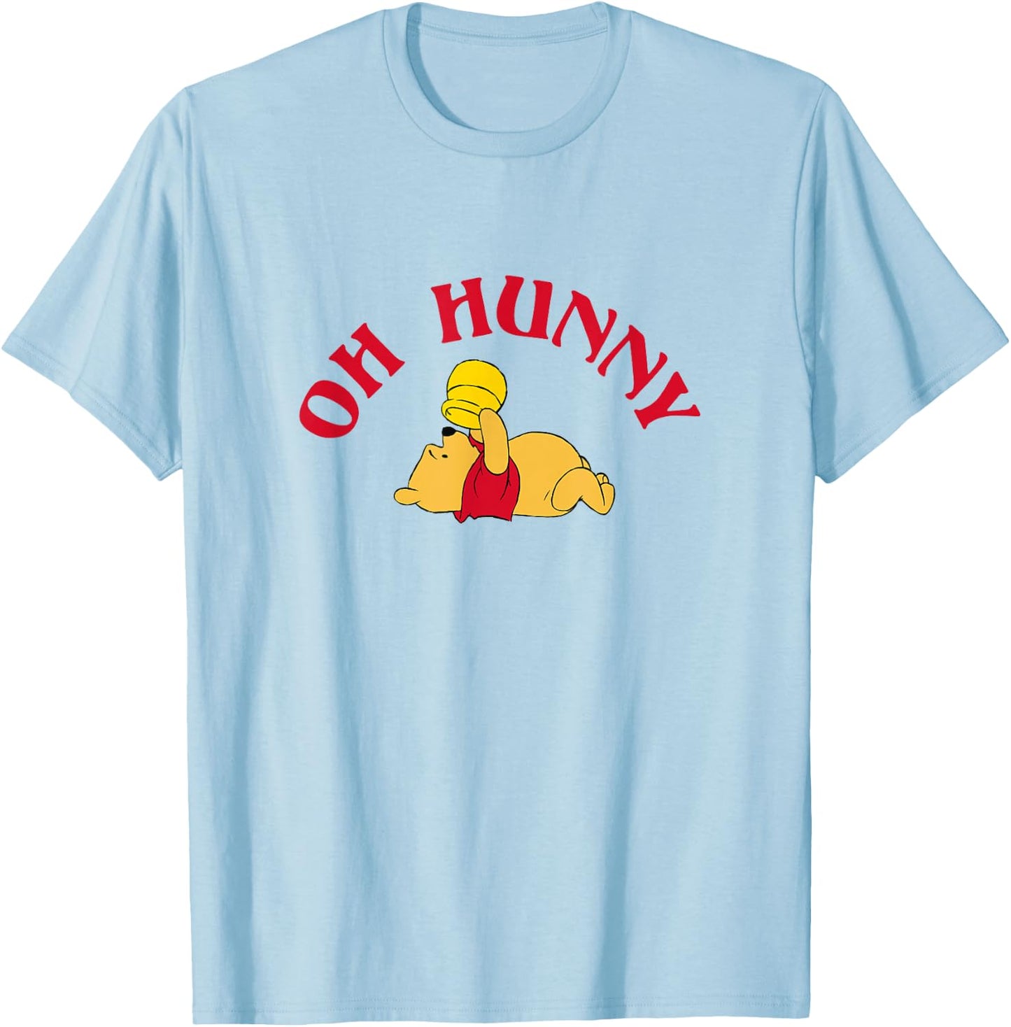 Disney Winnie The Pooh Oh Hunny Sad Pooh with Empty Jar T-Shirt - T-Shirt | Light Blue