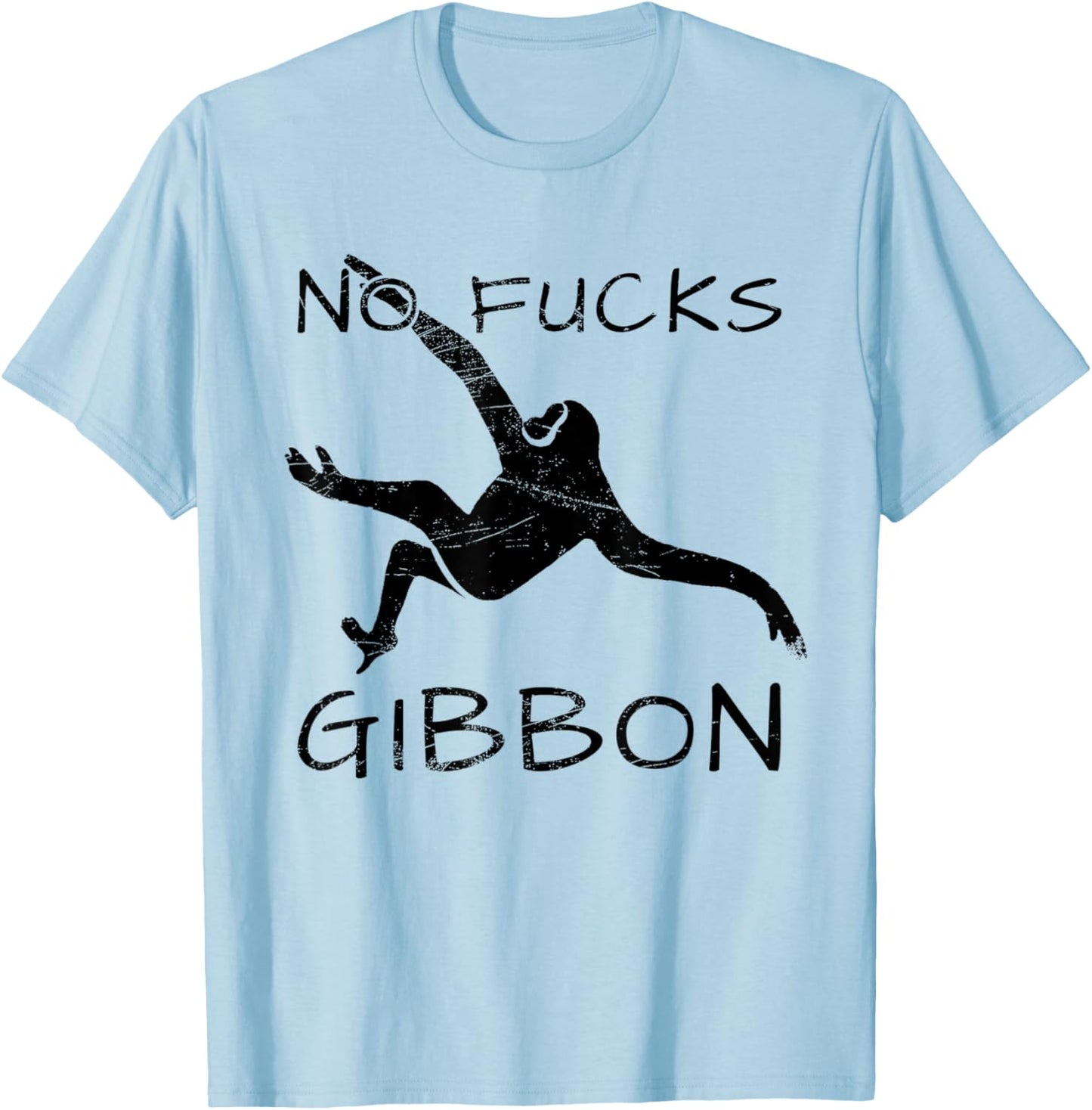 Gibbon Funny Ape Monkey Animal T-Shirt - T-Shirt | Light Blue