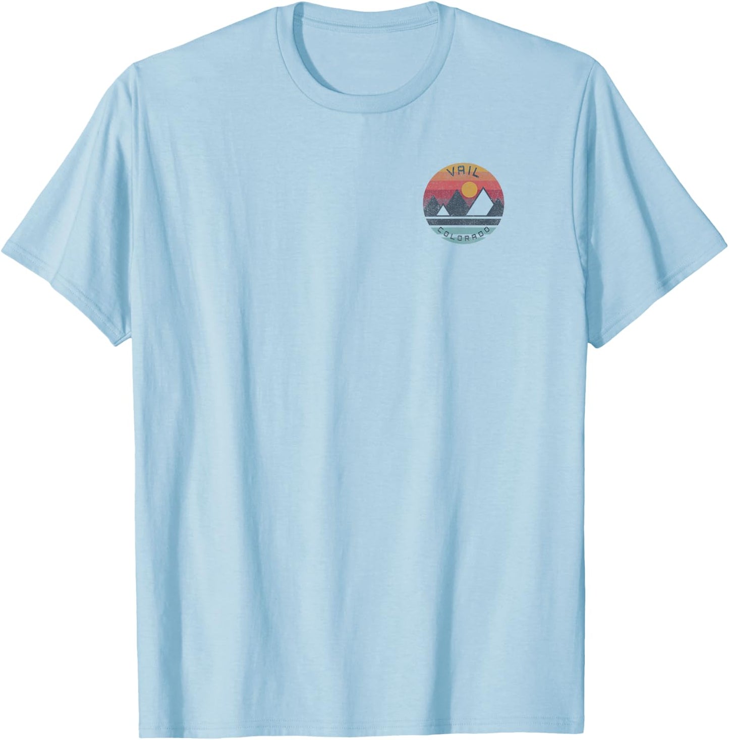 Vail, Colorado Mountain Graphic T-Shirt - T-Shirt | Light Blue