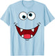 Funny Silly Monster Face Easy Birthday Halloween Costume T-Shirt - T-Shirt | Light Blue