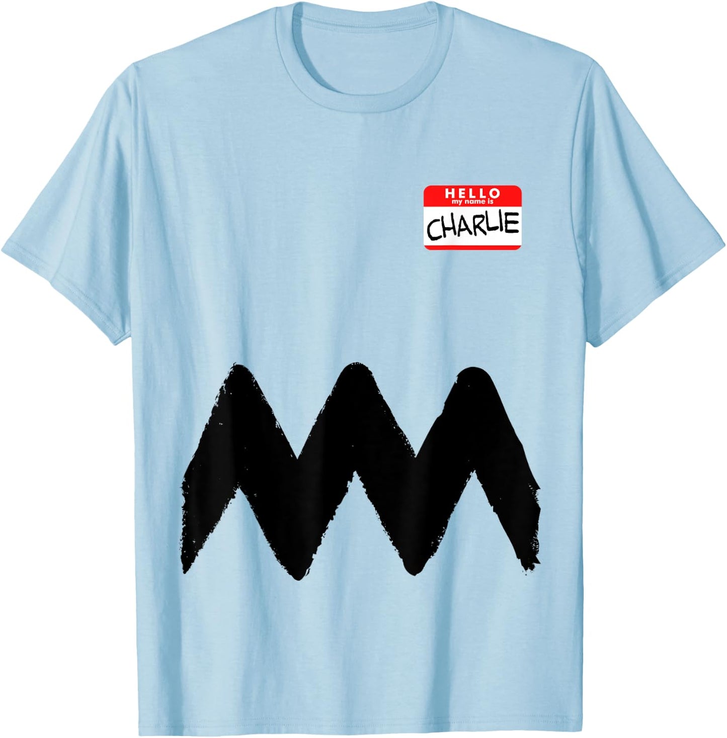 Hello my name is Charlie Shirt Funny Costume Brown Comics T-Shirt - T-Shirt | Light Blue