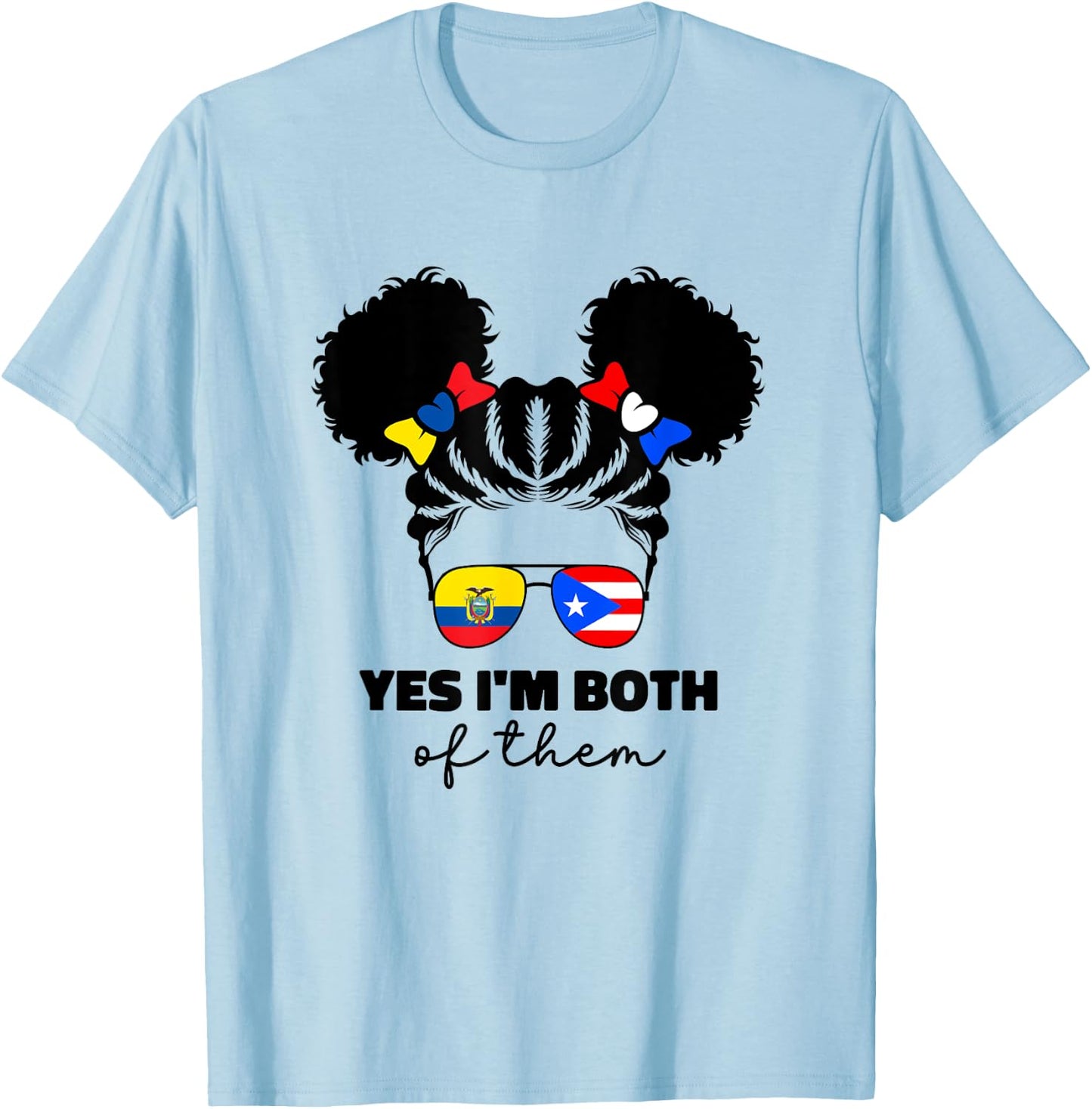 Ecuadorian And Puerto Rican Rico Ecuador Flag For Kids Girl T-Shirt - T-Shirt | Light Blue
