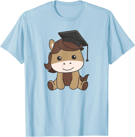 Kids School Kindergarten Horse Graduation T-Shirt - T-Shirt | Light Blue