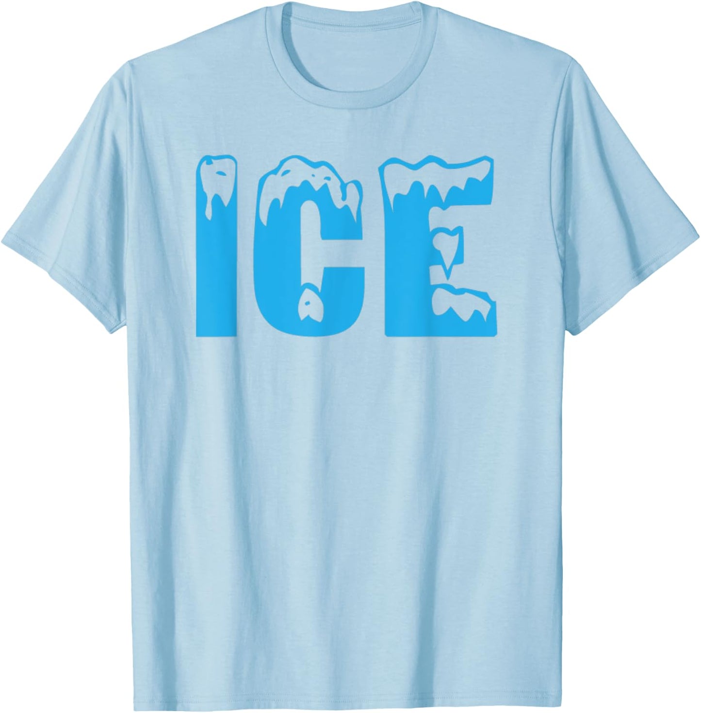Ice Bag Logo Funny 2025 Halloween Costume Matching Fire Meme T-Shirt - T-Shirt | Light Blue