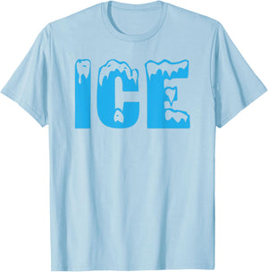 Ice Bag Logo Funny 2025 Halloween Costume Matching Fire Meme T-Shirt - T-Shirt | Light Blue