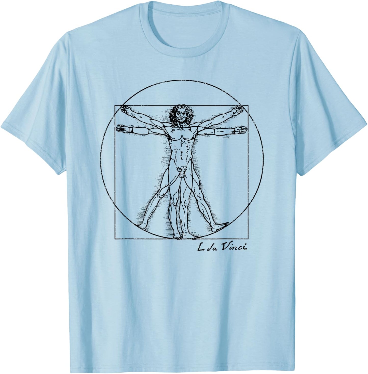 Vintage Vitruvian Man Leonardo da Vinci Souvenir T-Shirt - T-Shirt | Light Blue