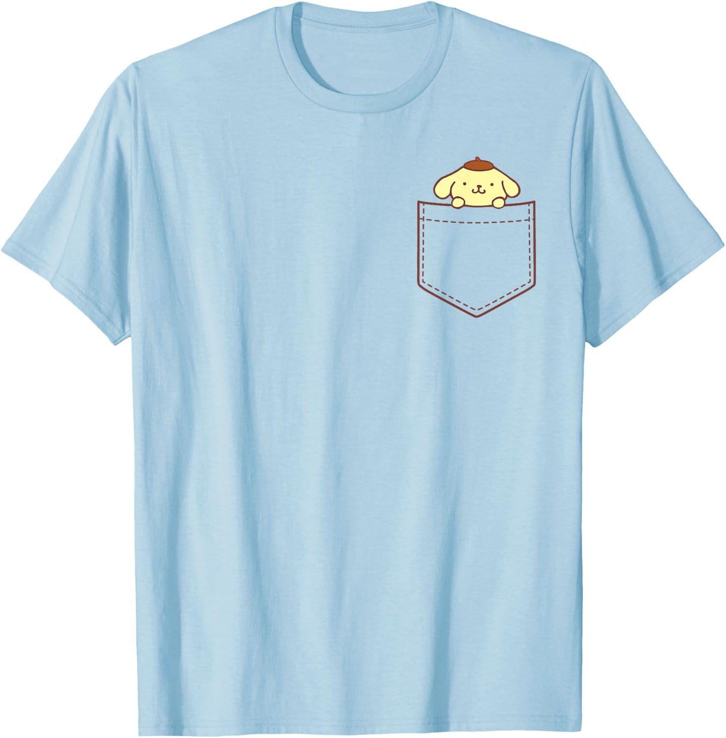 Pompompurin Chest Pocket T-Shirt - T-Shirt | Light Blue