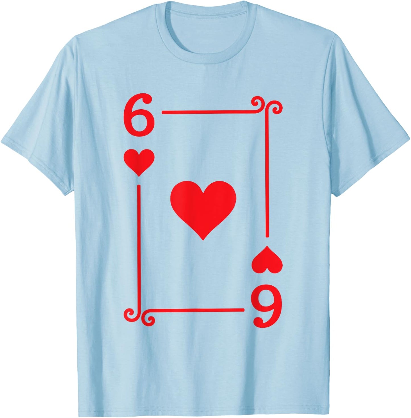 Playing Card Costume - 6 Hearts Card - Six Card T-Shirt - T-Shirt | Light Blue