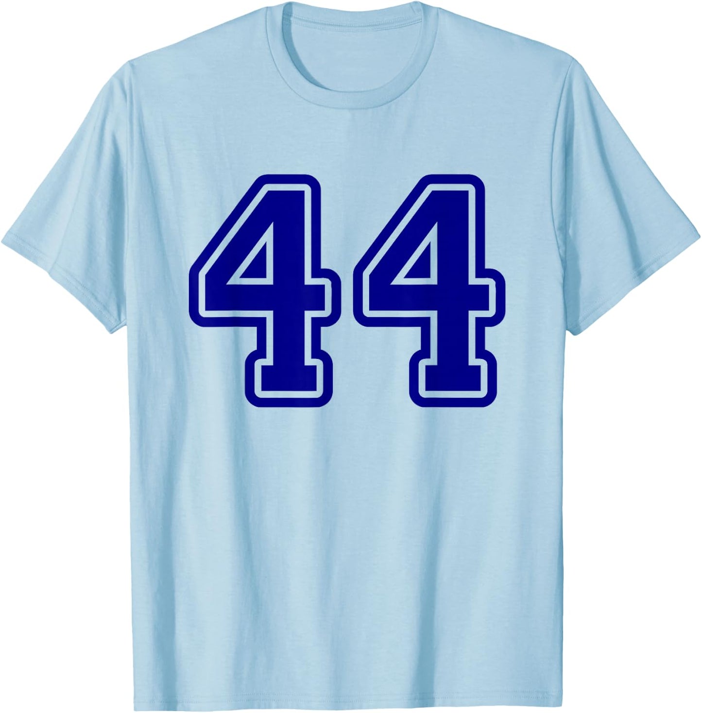 Blue Sports Team Number #44 T-Shirt - T-Shirt | Light Blue