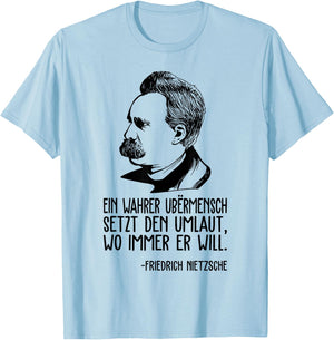 Friedrich Nietzsche philosophy of German philosopher T-Shirt - T-Shirt | Light Blue