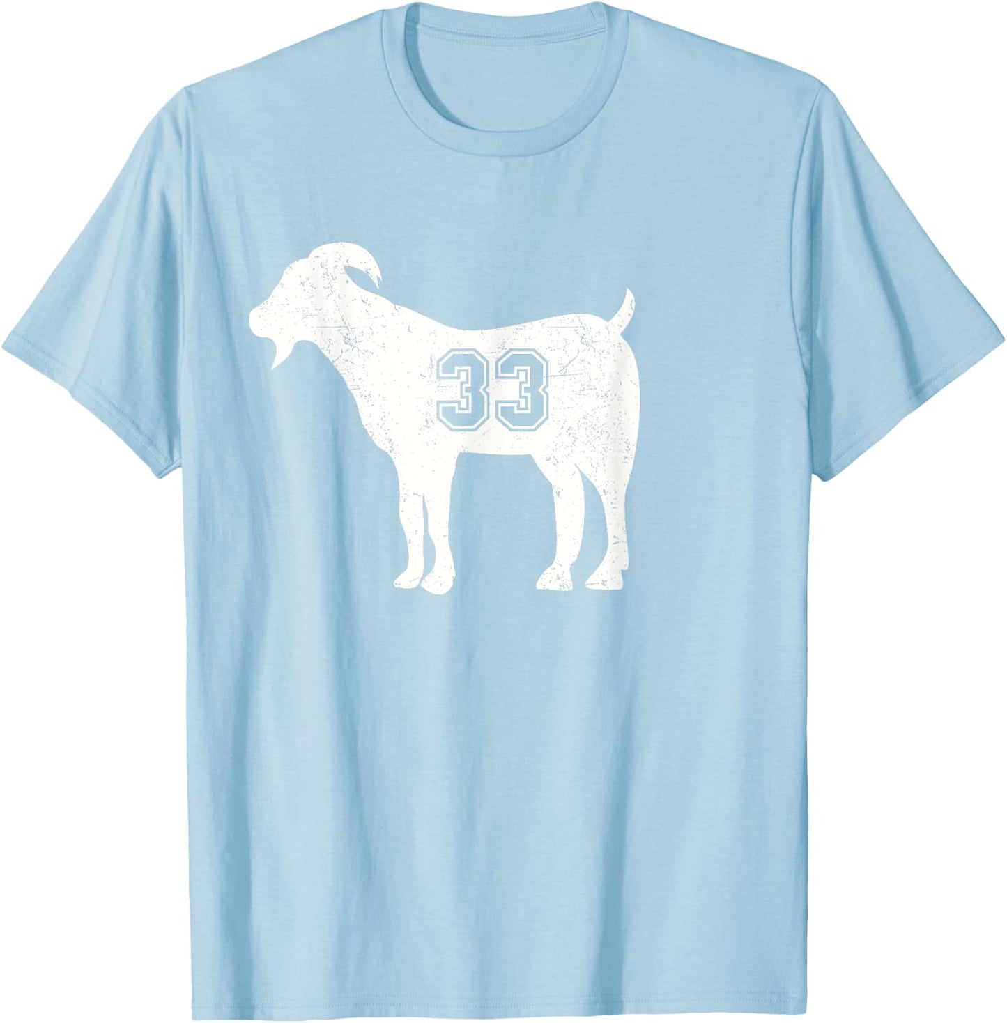 Vintage Distressed GOAT 33 T-Shirt - T-Shirt | Light Blue