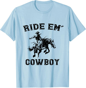 Cowboy Horse Rider Animal Gifts Women Girls Kids Boy T-Shirt - T-Shirt | Light Blue