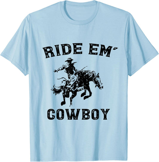 Cowboy Horse Rider Animal Gifts Women Girls Kids Boy T-Shirt - T-Shirt | Light Blue