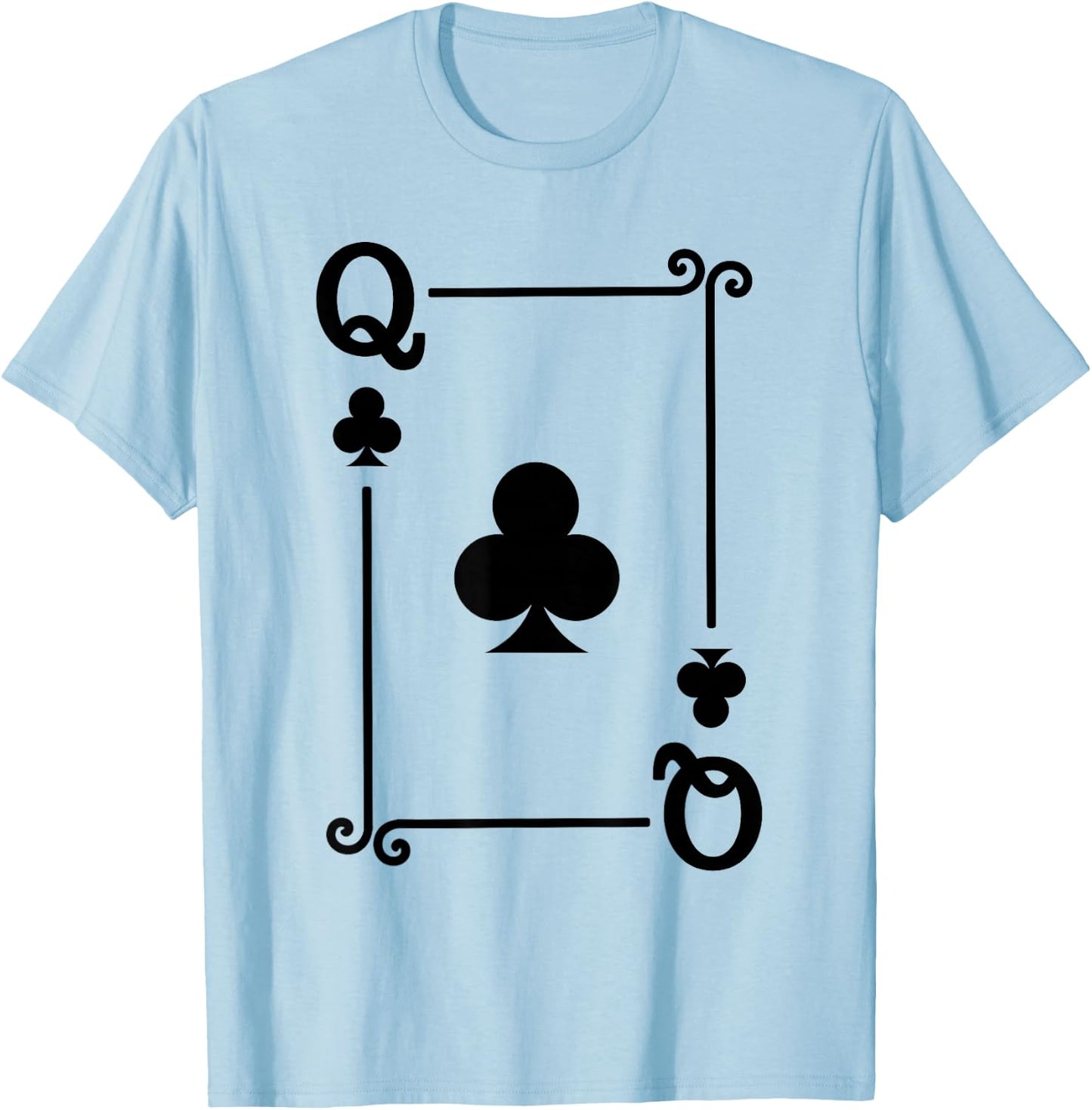 Playing Cards Costume - Queen Clubs Card - Queen Card T-Shirt - T-Shirt | Light Blue