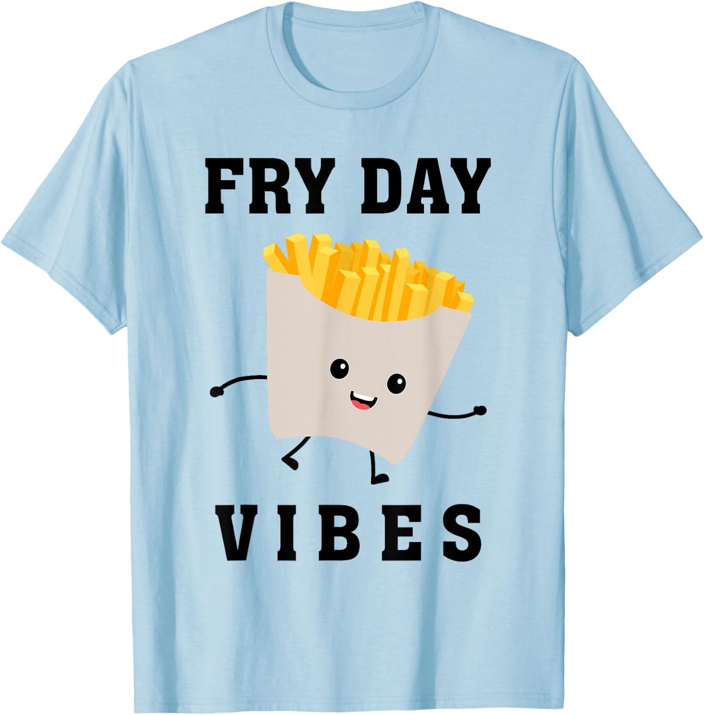 Fry Day Vibes Funny French Fries Kid T-Shirt - T-Shirt | Light Blue
