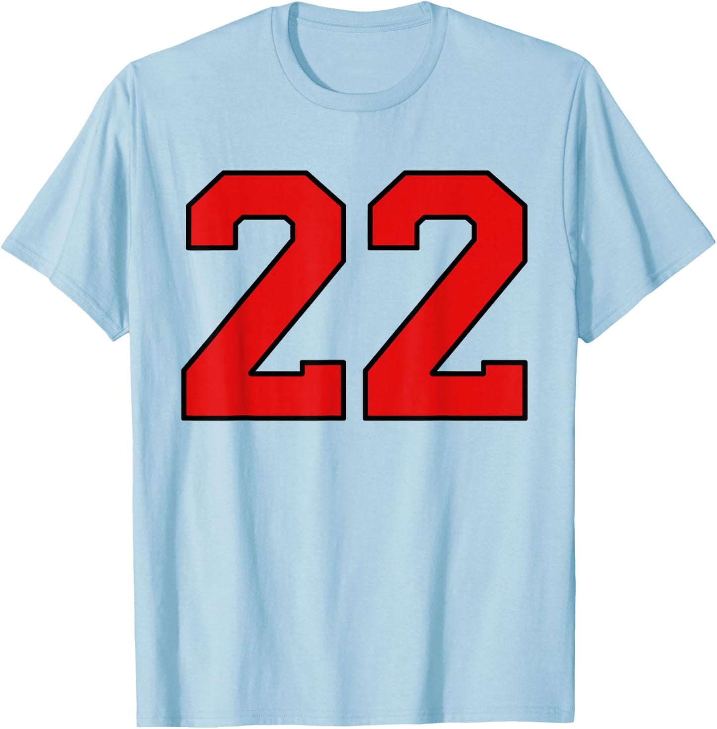 Lucky Number 22 Classic College American Varsity Fan Player T-Shirt - T-Shirt | Light Blue