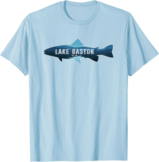 Lake Gaston North Carolina Virginia Fishing T-Shirt - T-Shirt | Light Blue