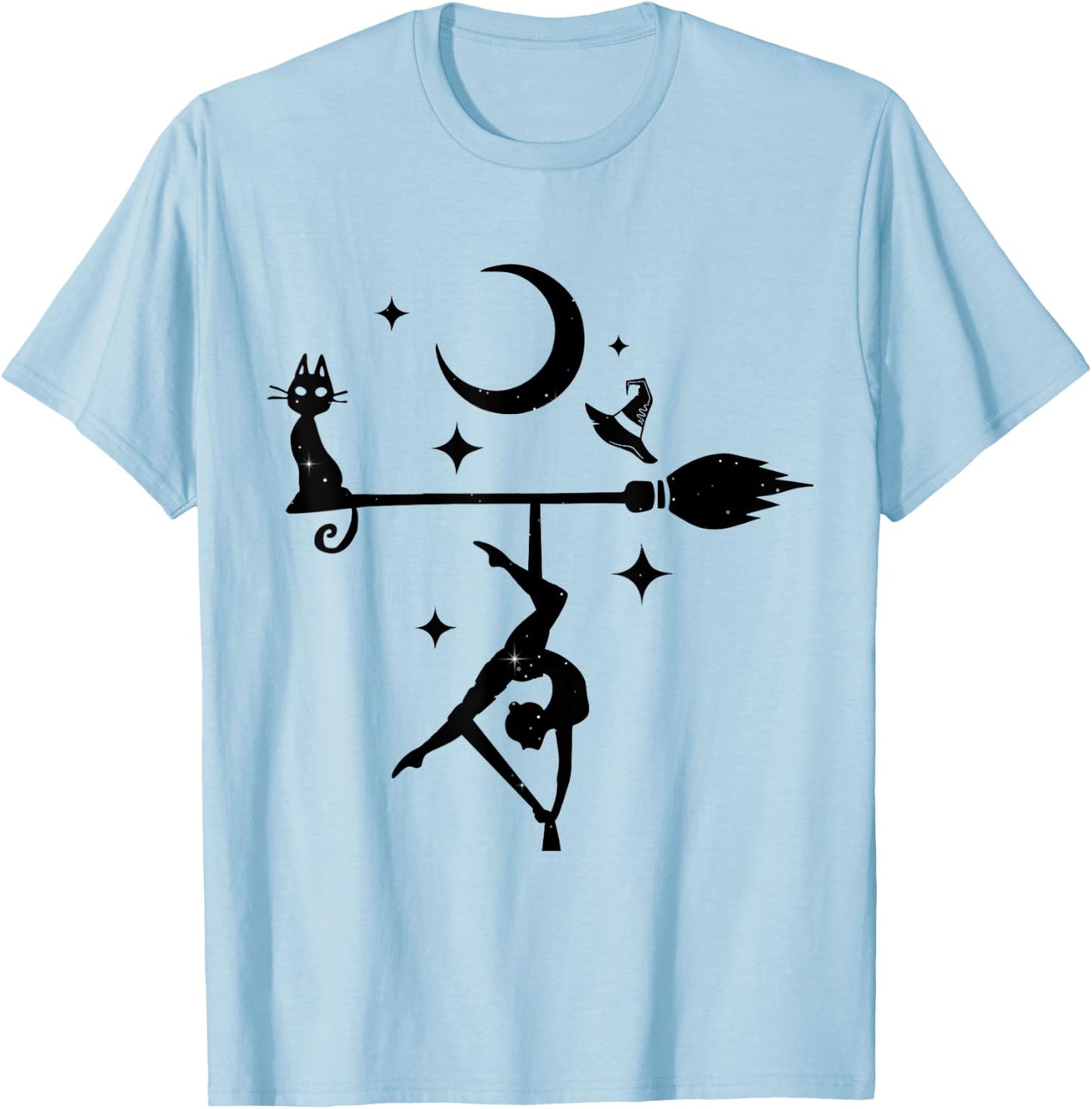 Cute Aerialist and Cat Halloween Aerial Dance Women T-Shirt - T-Shirt | Light Blue