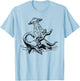 Bigfoot Riding Loch Ness Monster Funny Sasquatch Nessie T-Shirt - T-Shirt | Light Blue