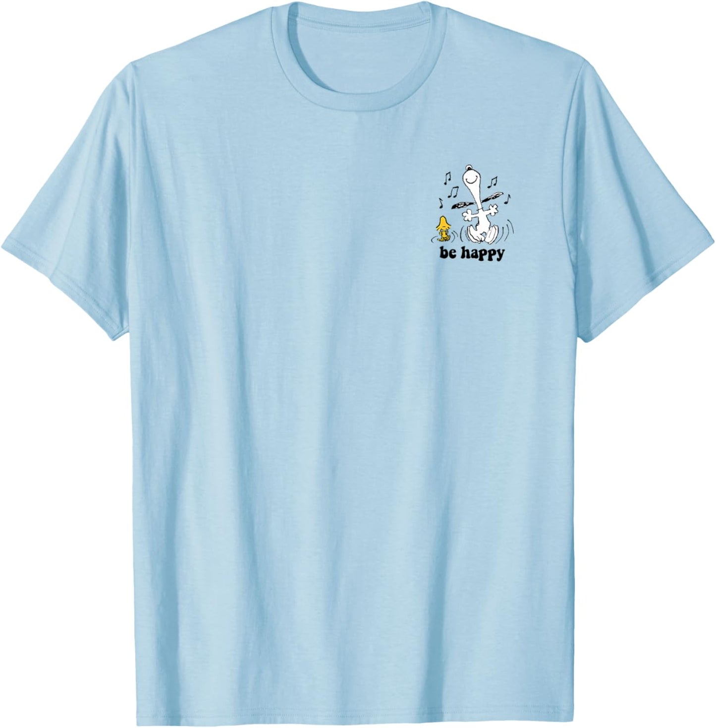 Peanuts - Snoopy Woodstock Be Happy Dance T-Shirt - T-Shirt | Light Blue
