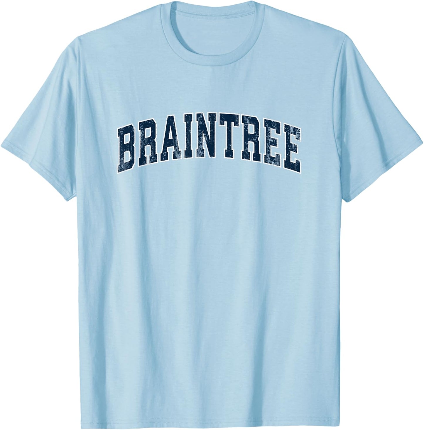Braintree Massachusetts MA Vintage Sports Design Navy Design T-Shirt - T-Shirt | Light Blue