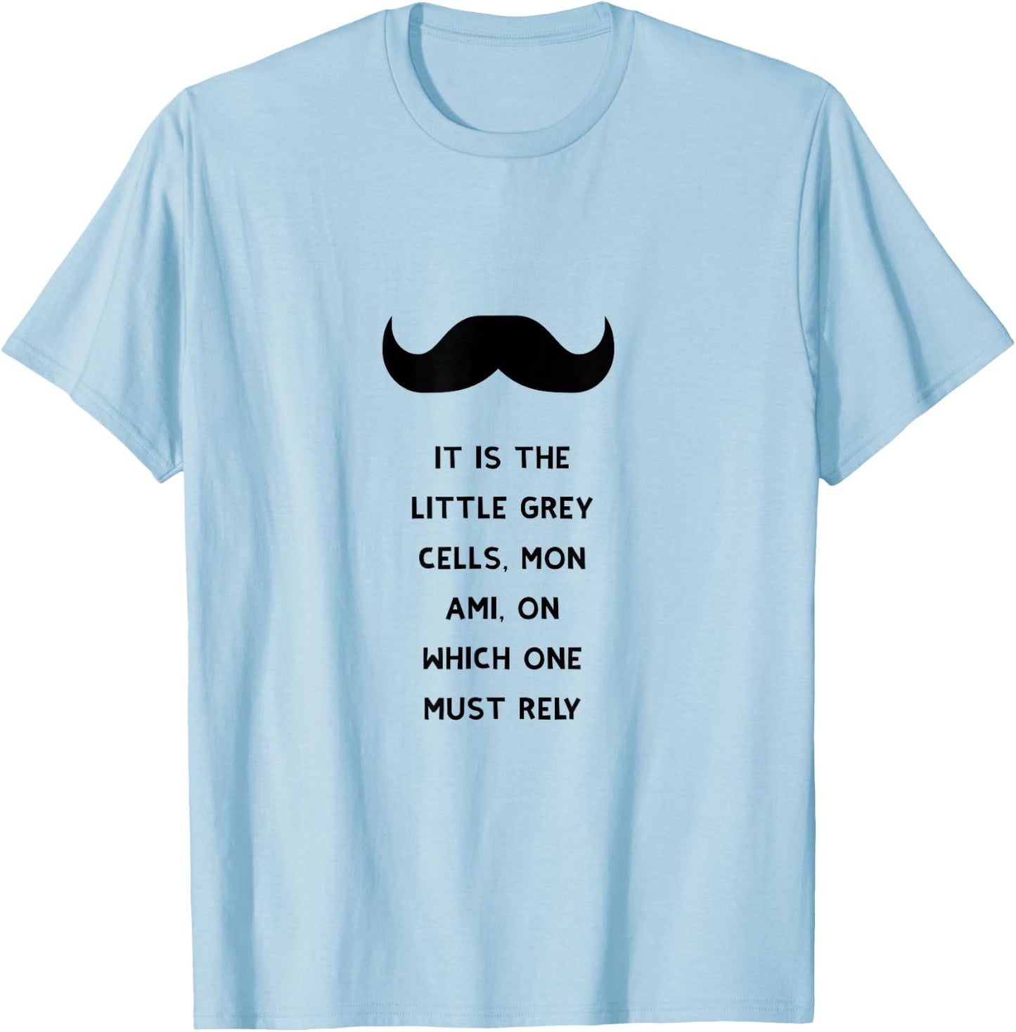 Poirot Little Grey Cells Books T-Shirt - T-Shirt | Light Blue