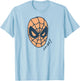 Amazon Essentials Men's MARVEL SPIDER-MAN SPIDEY MASK , White, Small T-Shirt - T-Shirt | Light Blue