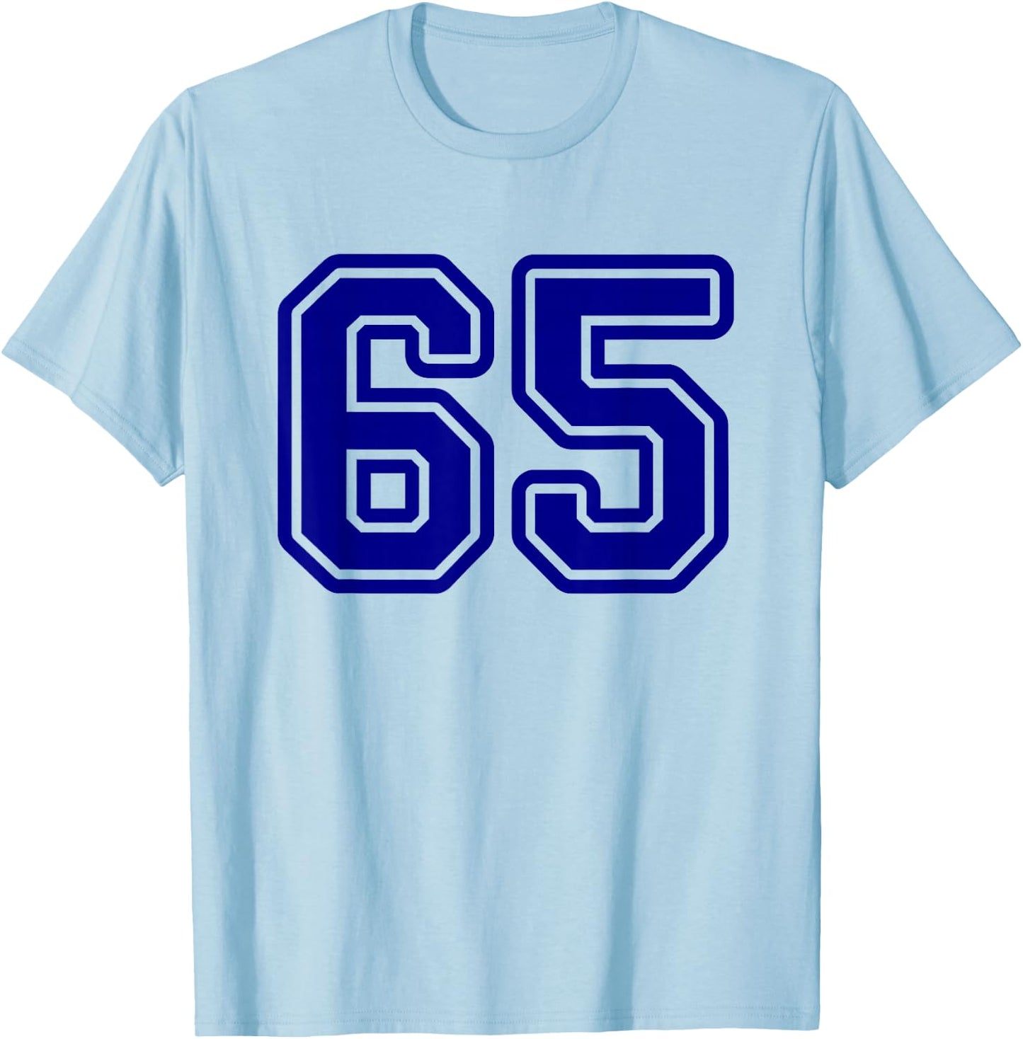 Number #65 Blue Sport Number 65 T-Shirt - T-Shirt | Light Blue