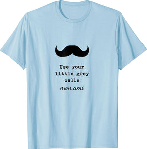 Poirot, Use Your Little Grey Cells, Books T-Shirt - T-Shirt | Light Blue
